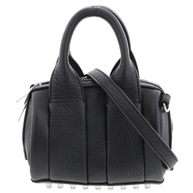 Alexander Wang アレキサンダーワン ミニロッキー スタッズ 2WAY ショルダーバッグ レザー ブラック レディース【中古】