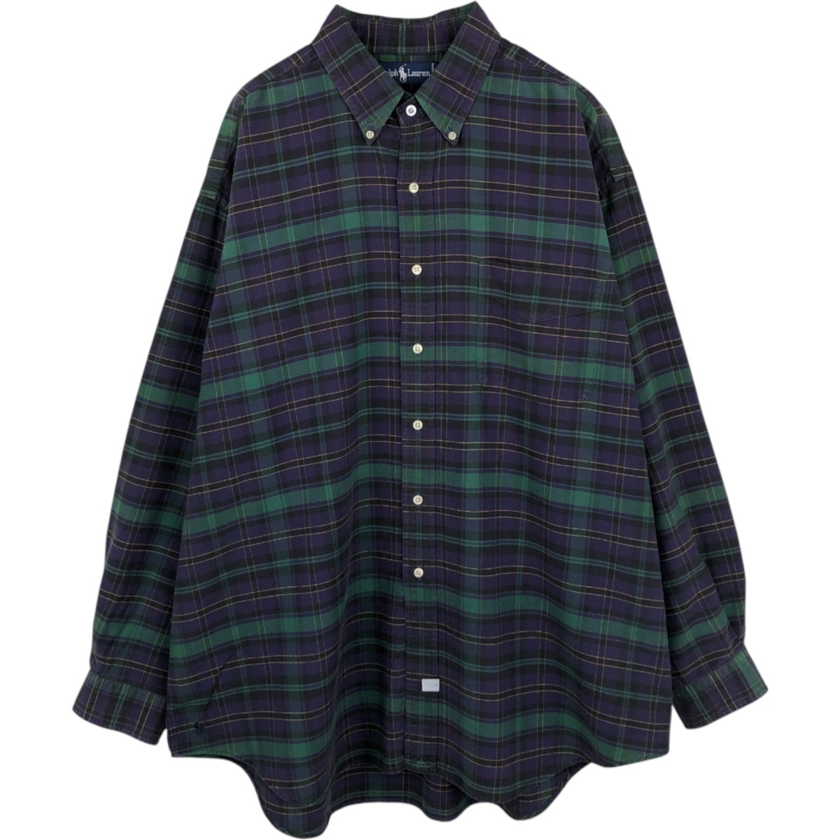 古着 ラルフローレン Ralph Lauren The Big Oxford ブラックウォッチチェック 長袖 ボタンダウンチェックシャツ メンズXL相当/eaa678107