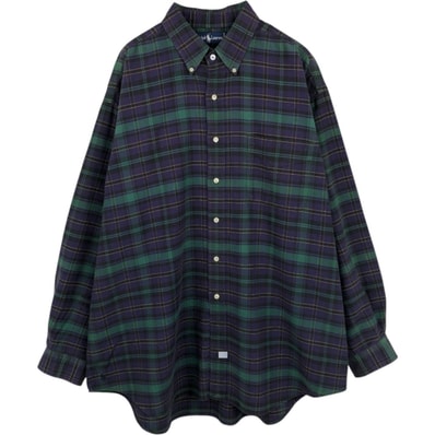 古着 ラルフローレン Ralph Lauren The Big Oxford ブラックウォッチチェック 長袖 ボタンダウンチェックシャツ メンズXL相当/eaa678107