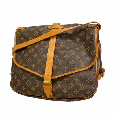 【6dd5355】ルイヴィトン ショルダーバッグ モノグラム ソミュール35 M42254 ブラウン【中古】レディース
