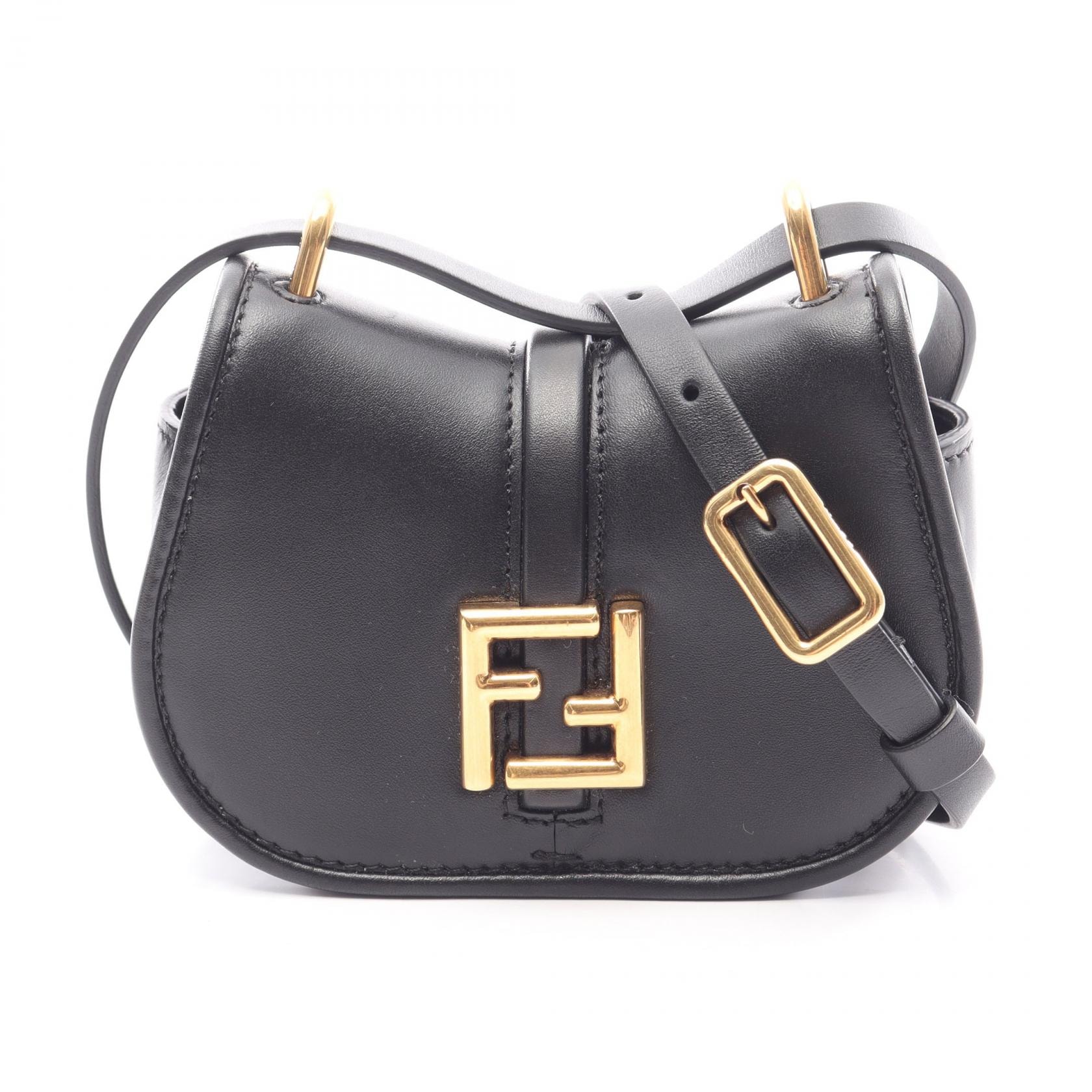 フェンディ FENDI カモン ナノ ショルダーバッグ バッグ レザー レディース ブラック系 WS12937 【中古】