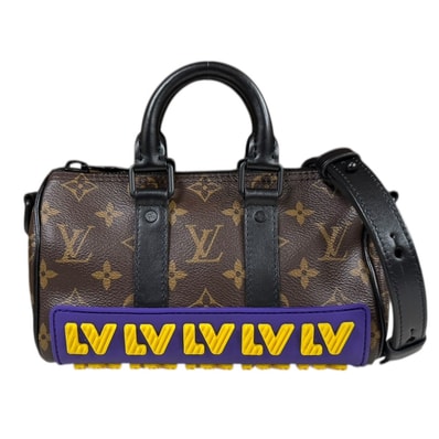 ルイヴィトン LVラバー キーポルXS モノグラム ショルダーバッグ モノグラムキャンバス M45788 ブラウン メンズ LOUIS VUITTON 中古