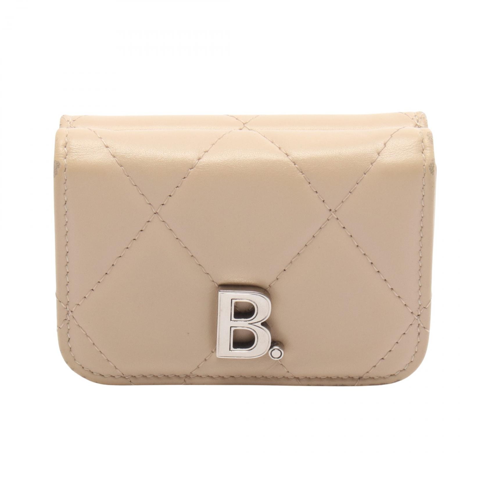 バレンシアガ BALENCIAGA タッチ ミニ ウォレット 三つ折り財布 財布 レザー レディース ベージュ系 【中古】