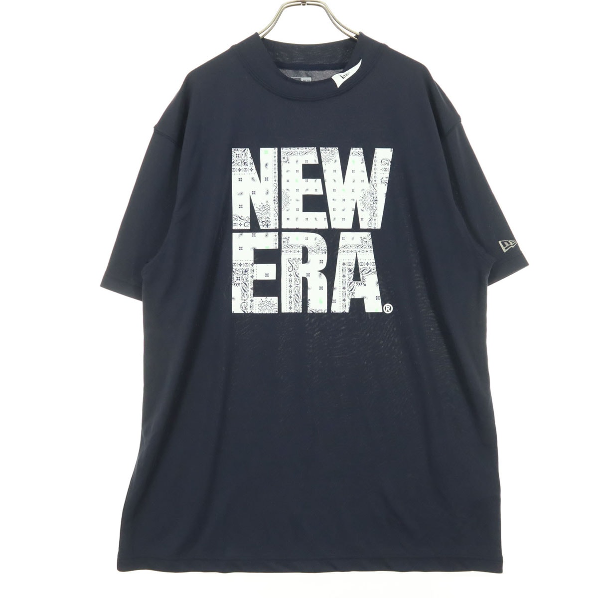 美品 NEW ERA ニューエラ プリント柄 半袖 Tシャツ XXL ブラック