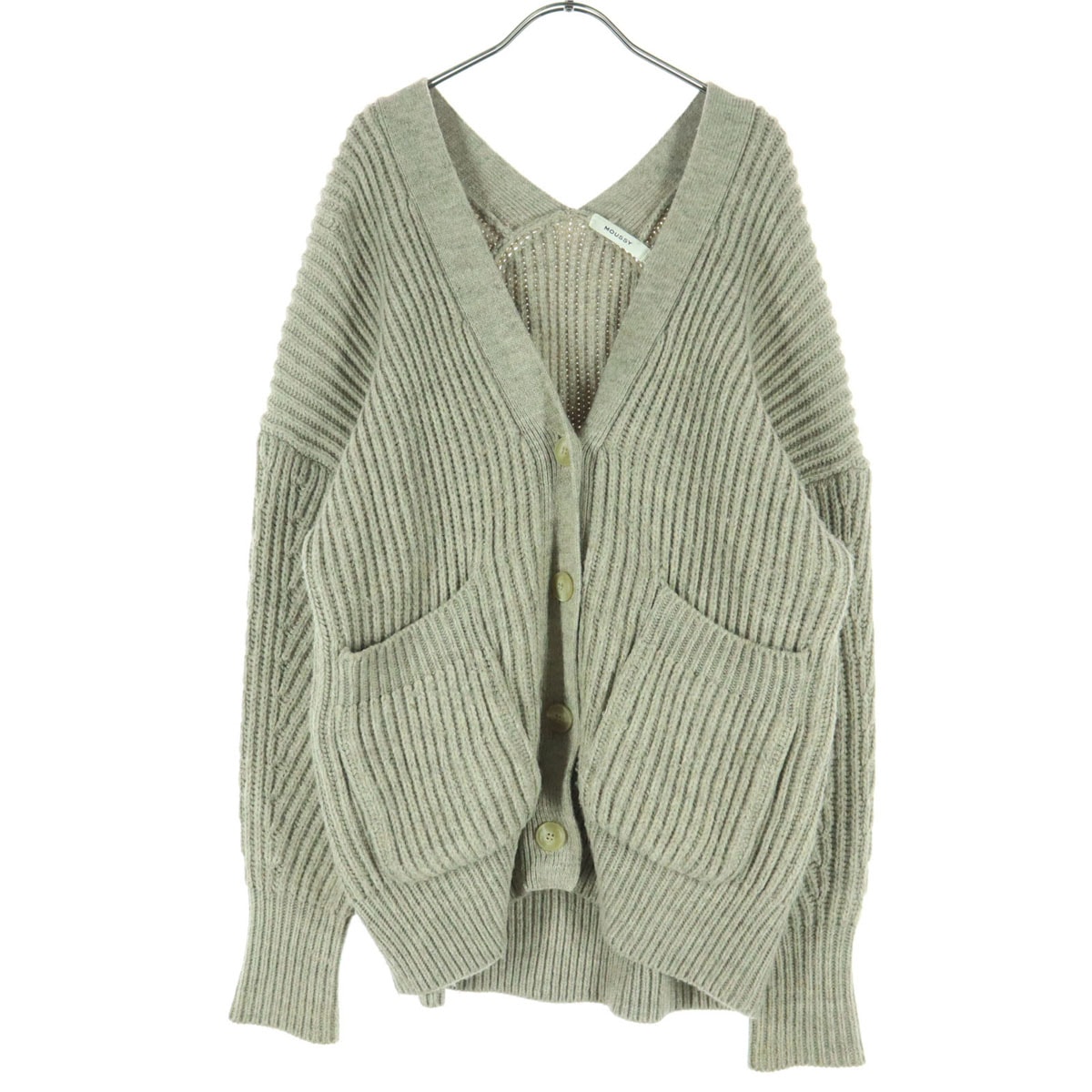 MOUSSY マウジー 長袖 Vネック カーディガン F ブラウン