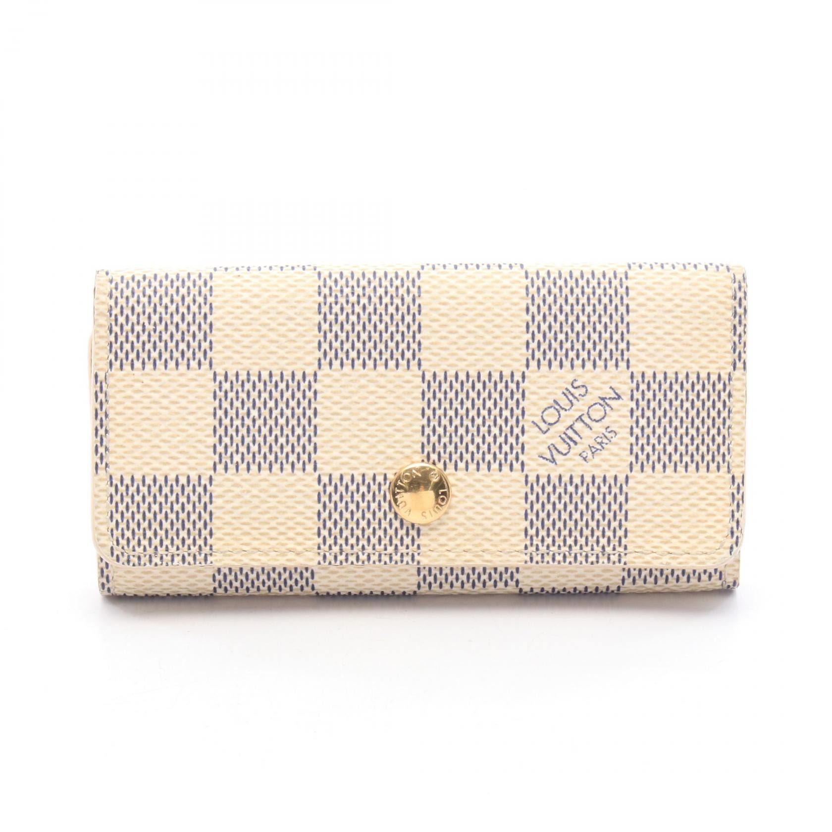 ルイ・ヴィトン LOUIS VUITTON ミュルティクレ4 キーケース アクセサリー レザー PVC ダミエ・アズール レディース ホワイト系 N60020 【中古】