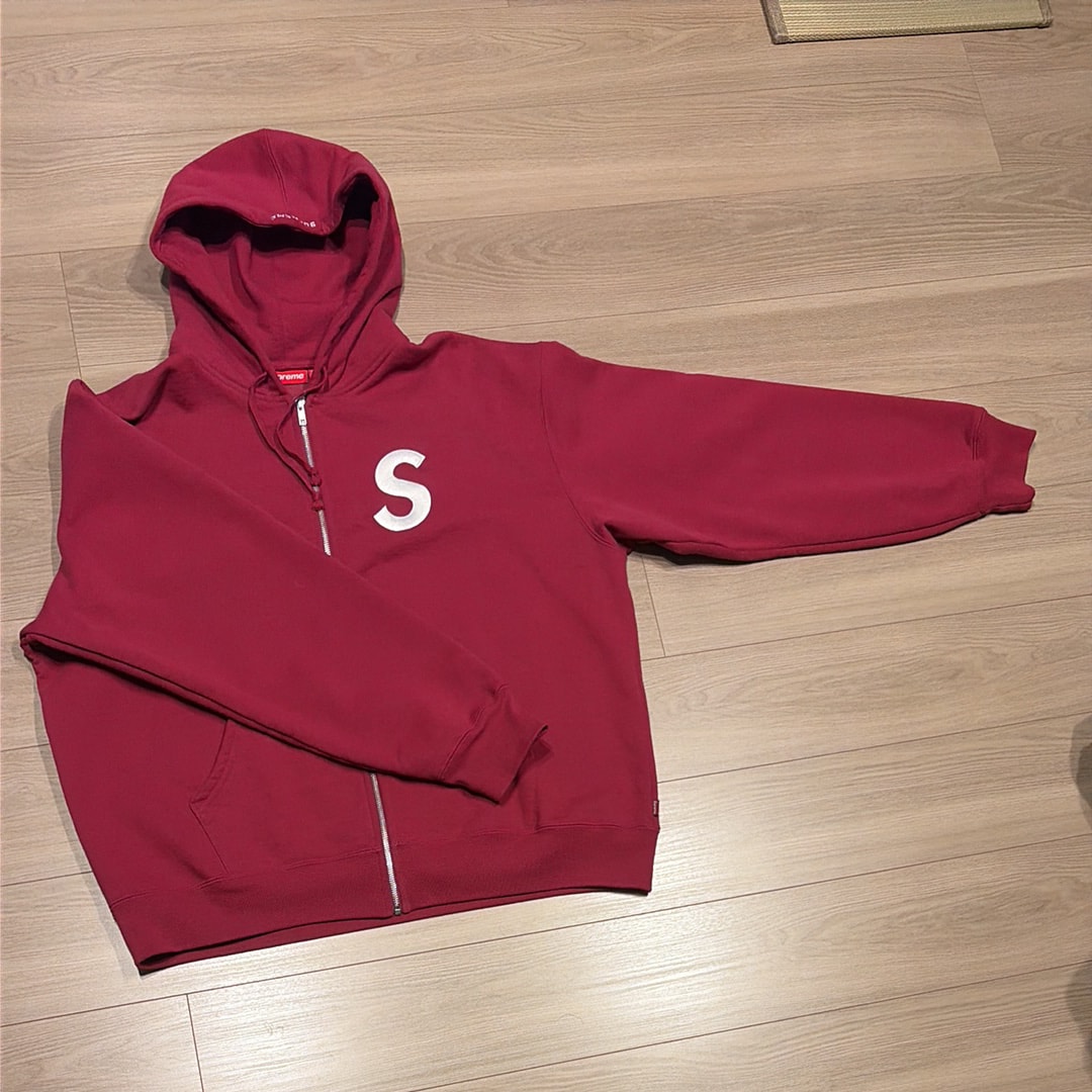 Supreme S Logo Zip Up Hooded Sweatshirt (25FW) "Raspberry"