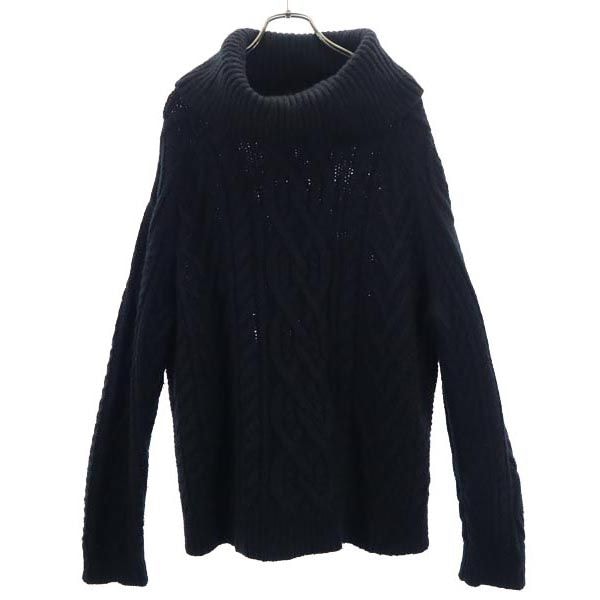 POLO RALPH LAUREN ポロラルフローレン ケーブル 長袖 ケーブル オフタートル セーター XL 黒 ニット