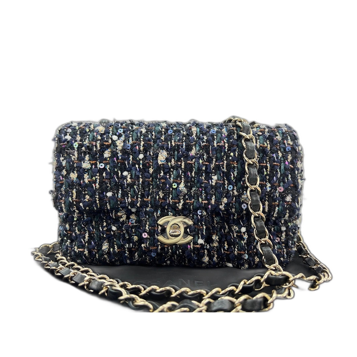 シャネル CHANEL ツイード ミニマトラッセ ショルダーバッグ ツイード【中古】