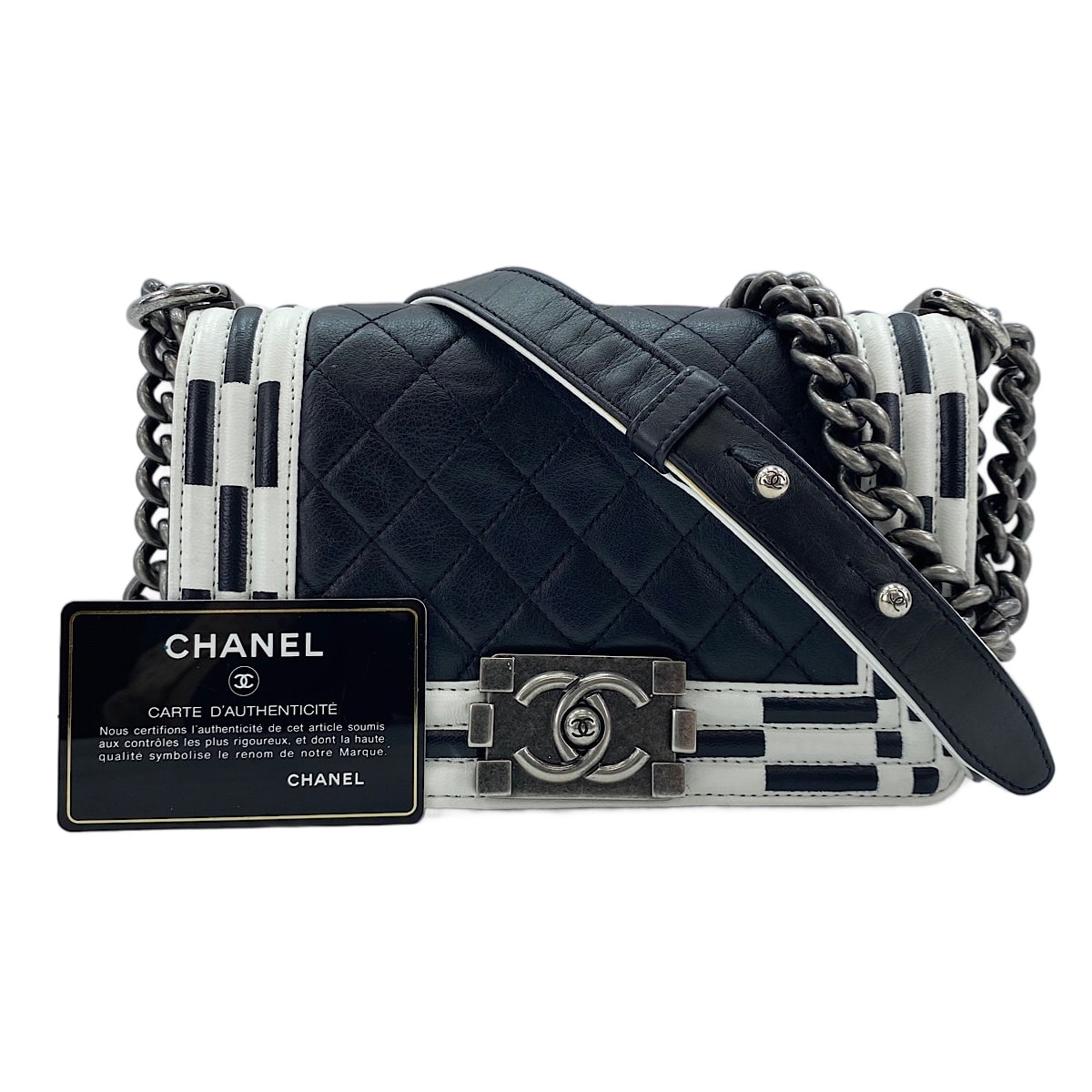 シャネル CHANEL ラムスキン ボーイシャネル スモール ショルダーバッグ【中古】
