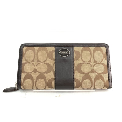 ▼▼COACH コーチ レディース 長財布 ラウンドファスナー ラグジュアリー シグネチャー アウトレット F54630