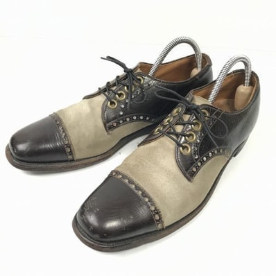 試着交換OK!70sビンテージ★ALDEN/オールデン★スペクテイターシューズ【10AAAA/26.5-27.0/ベージュ&焦げ茶】オーソペディク/FOOT BALANCE◆XWB66-3