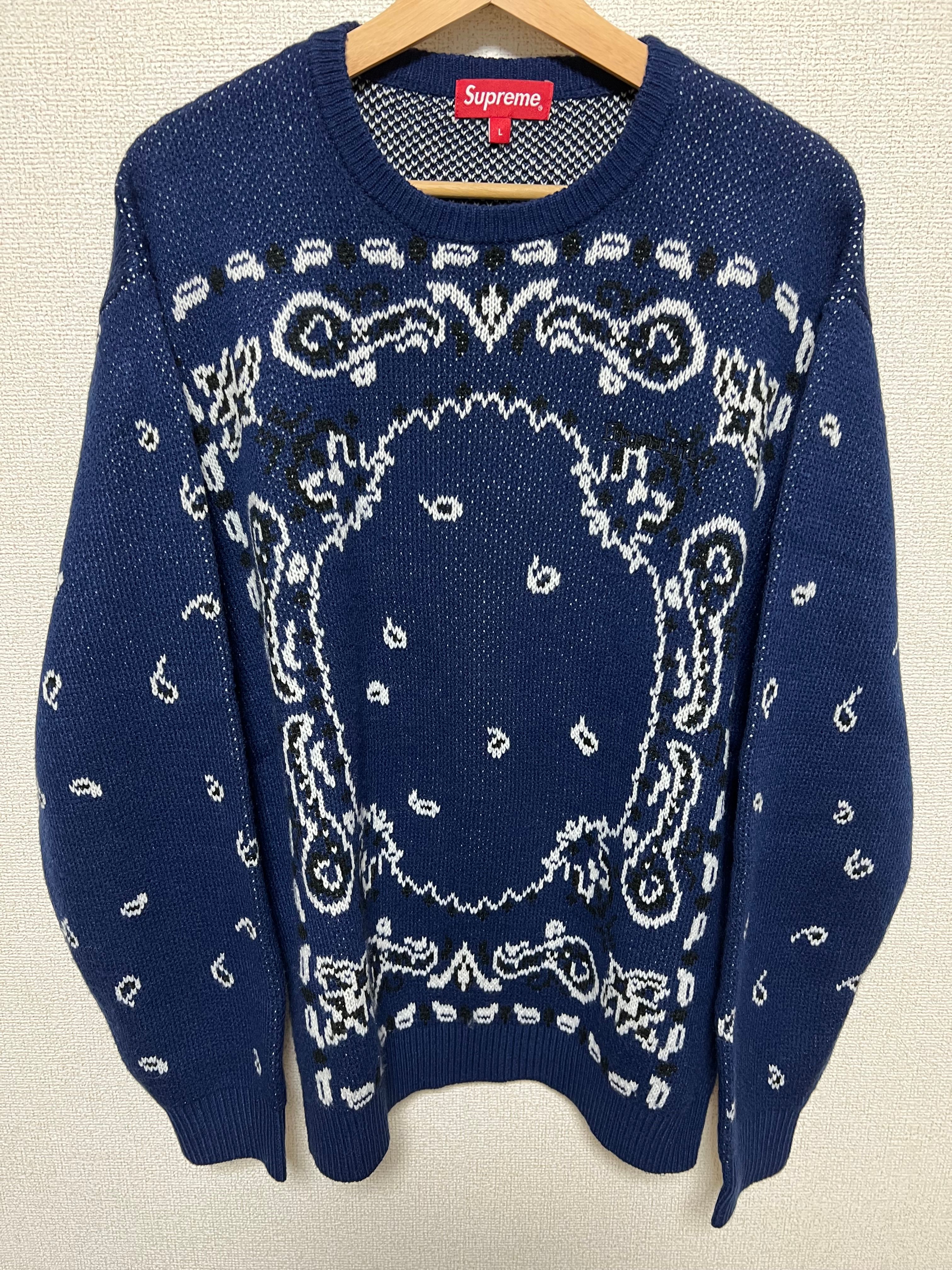 Supreme Bandana Sweater Navy