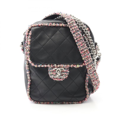 シャネル CHANEL マトラッセ ショルダーバッグ バッグ ラムスキン(羊革) ファブリック レディース ブラック系 / マルチカラー 【中古】