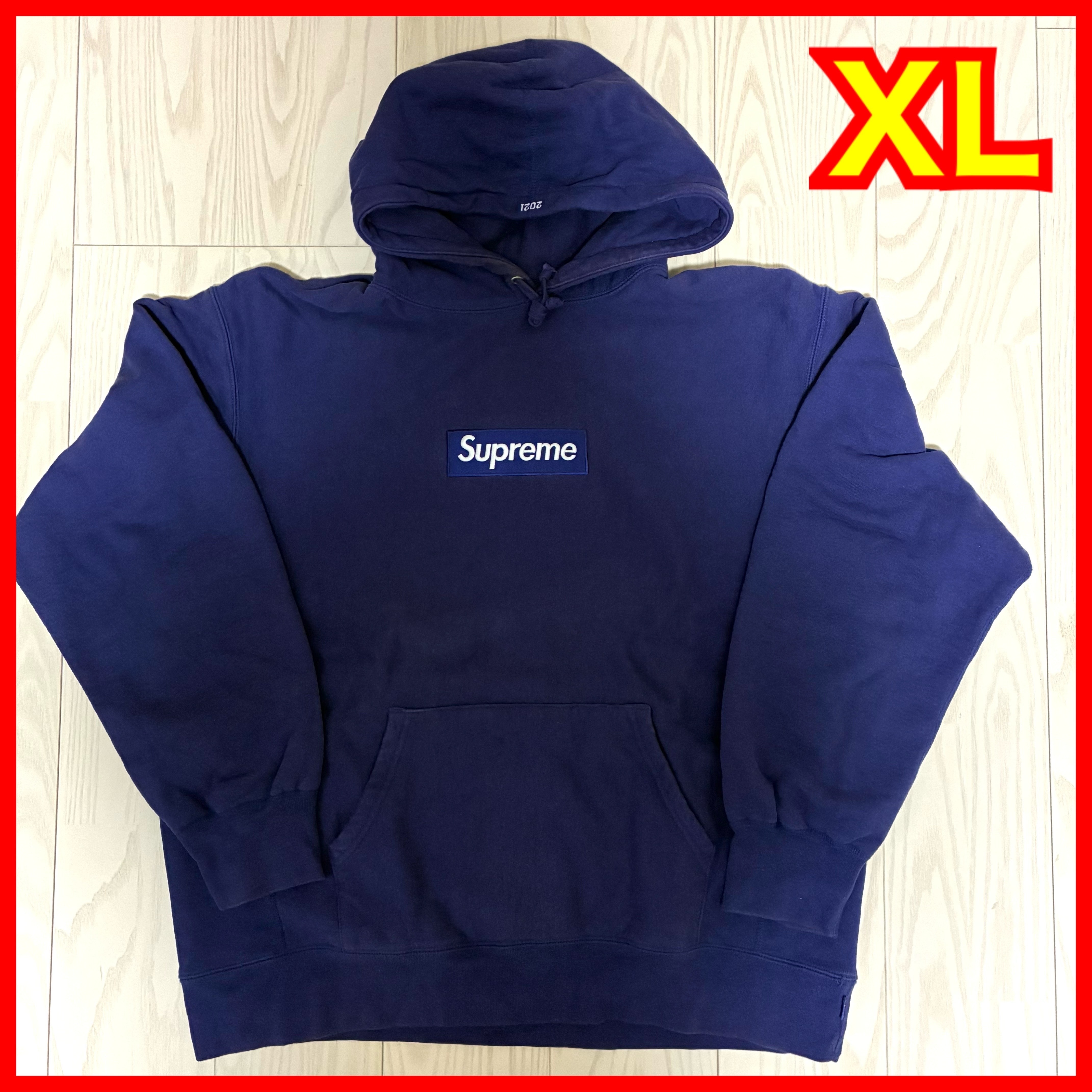 Supreme Box Logo Hooded Sweatshirt "Washed Navy" (21FW)