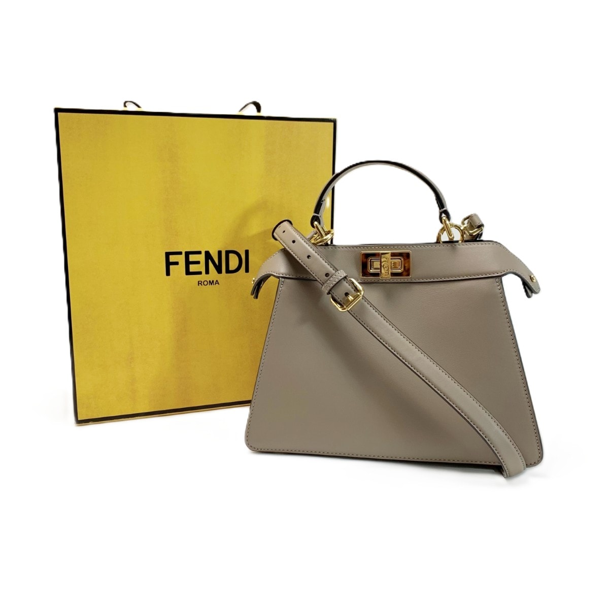 FENDI フェンディ ハンドバッグ ピーカブー 8BN327AFKZF11CA ベージュ 箱 布袋付