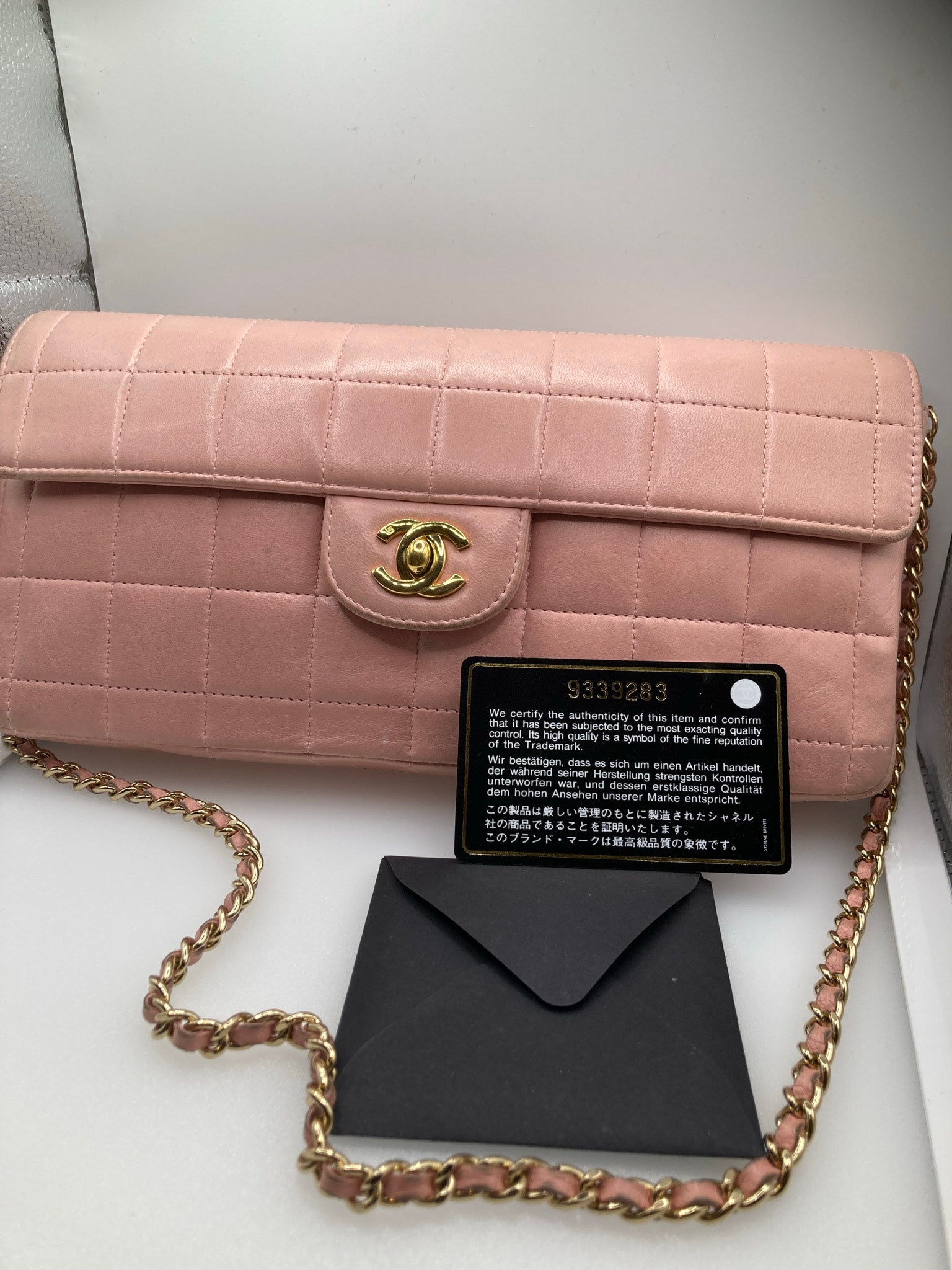 正規品 シャネル チョコバーチェーンショルダーバッグ チェーンバッグラムスキ