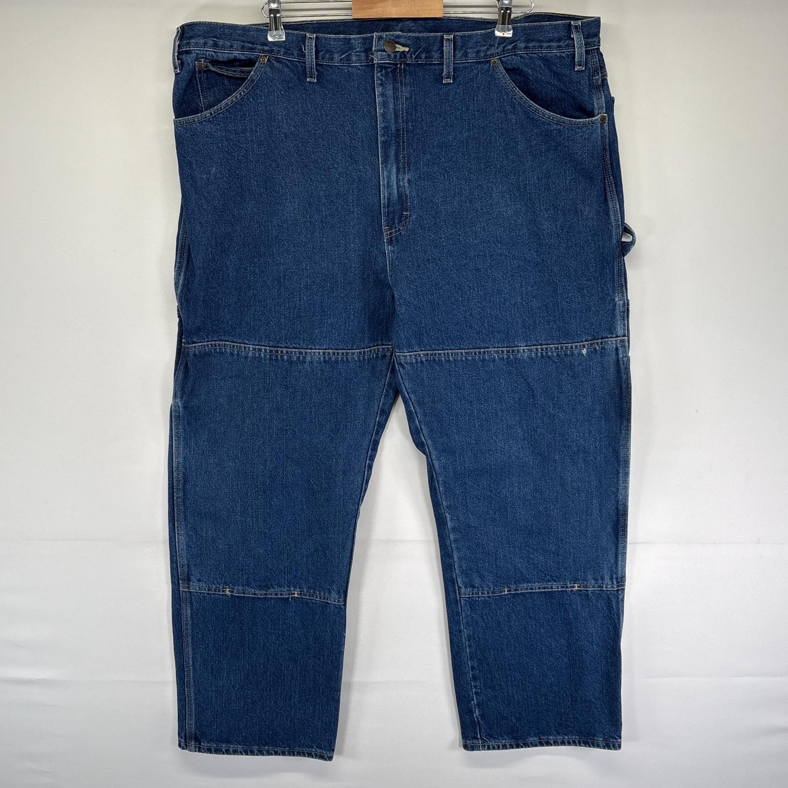 古着 ディッキーズ Dickies デニムパンツ ペインター ダブルニー ハンマーループ スパナポケット 色落ち w44 L30 ブルー メンズ
