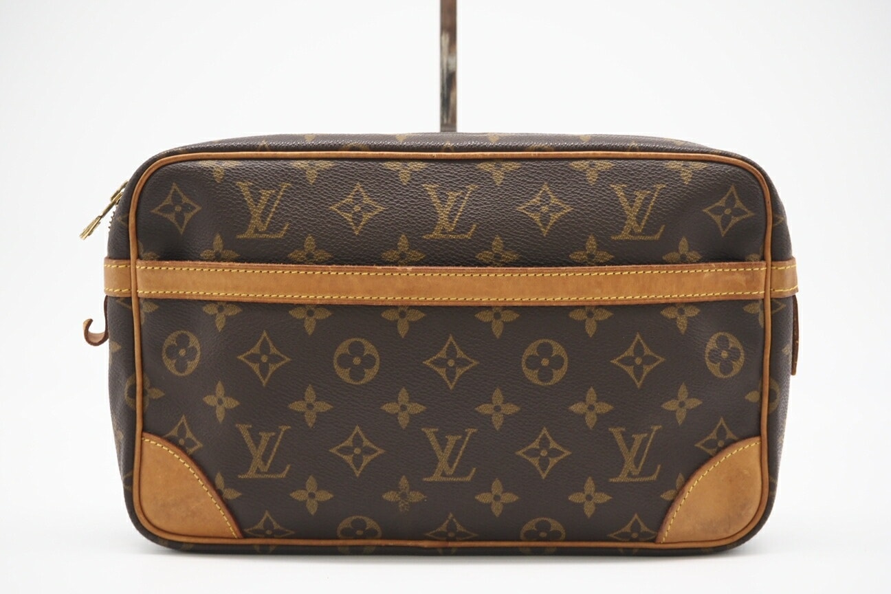 LOUIS VUITTON ルイ・ヴィトン モノグラム コンピエーニュ28 M51845 クラッチバッグ ブラウン コーティングキャンバス メンズ
