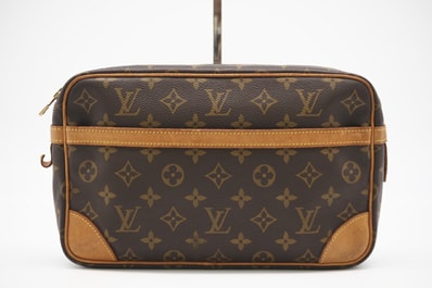 LOUIS VUITTON ルイ・ヴィトン モノグラム コンピエーニュ28 M51845 クラッチバッグ ブラウン コーティングキャンバス メンズ