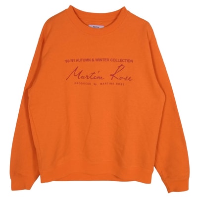 MARTIN ROSE マーティンローズ スウェット ロゴ プリント プルオーバー スウェット トレーナー オレンジ系 L【中古】