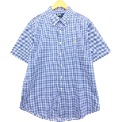 古着 ラルフローレン Ralph Lauren CUSTOM FIT 半袖 ボタンダウン チェックシャツ メンズXXL相当/eaa560654