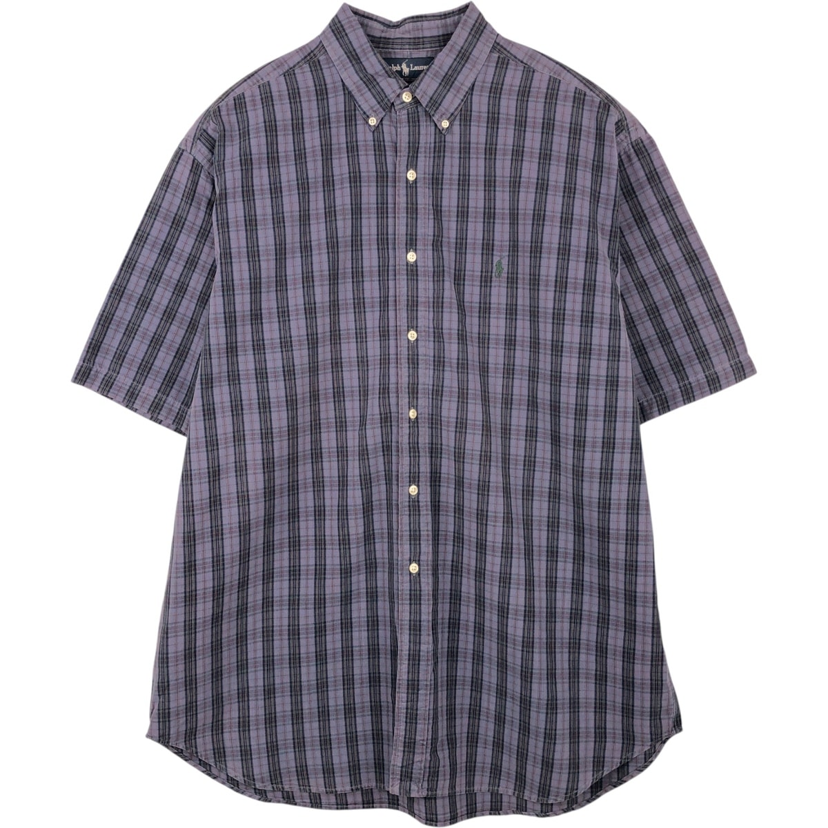 古着 ラルフローレン Ralph Lauren BLAKE 半袖 ボタンダウン チェックシャツ メンズXL相当/eaa623616