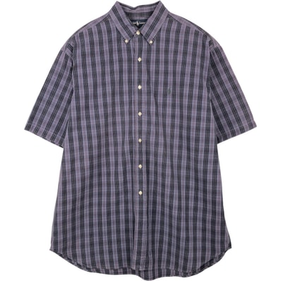 古着 ラルフローレン Ralph Lauren BLAKE 半袖 ボタンダウン チェックシャツ メンズXL相当/eaa623616