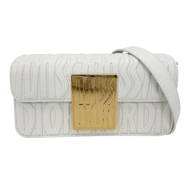 Christian Dior クリスチャンディオール ハンドバッグ ミスディオール フラップ キルティング 肩掛け レザー ホワイト 白 ゴールド金具 レディース【中古品】