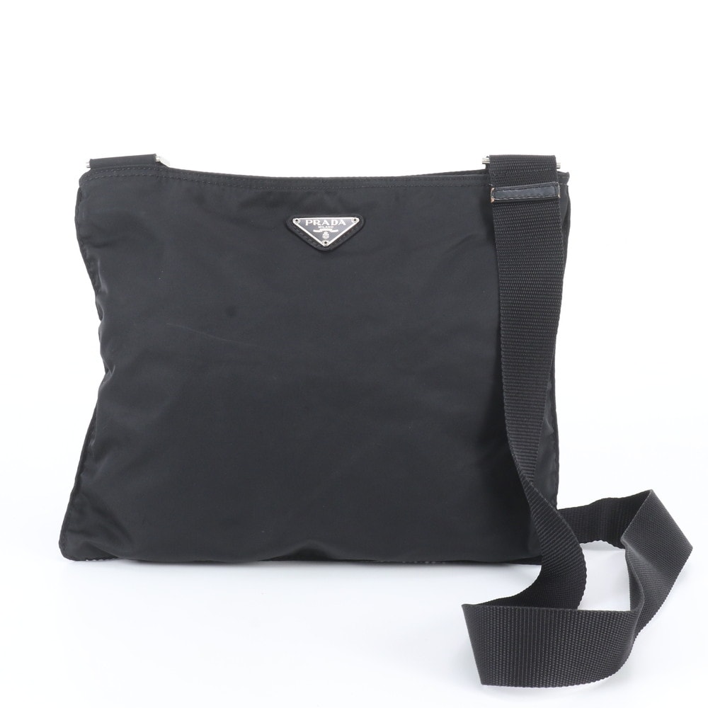 ■極美品 プラダ テスート ナイロントライアングルロゴショルダーバッグ