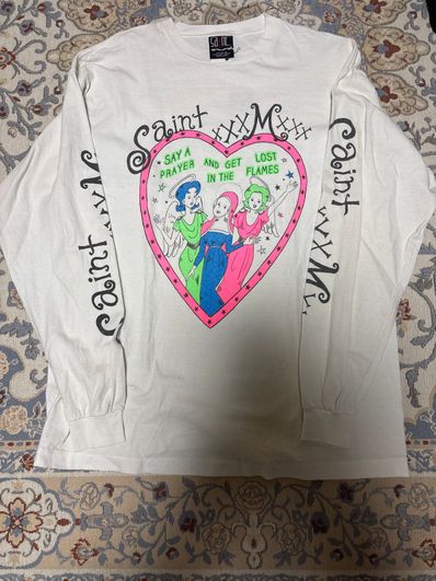 SAINT Mxxxxxx 24SS LS Tee Pink Heart "White"