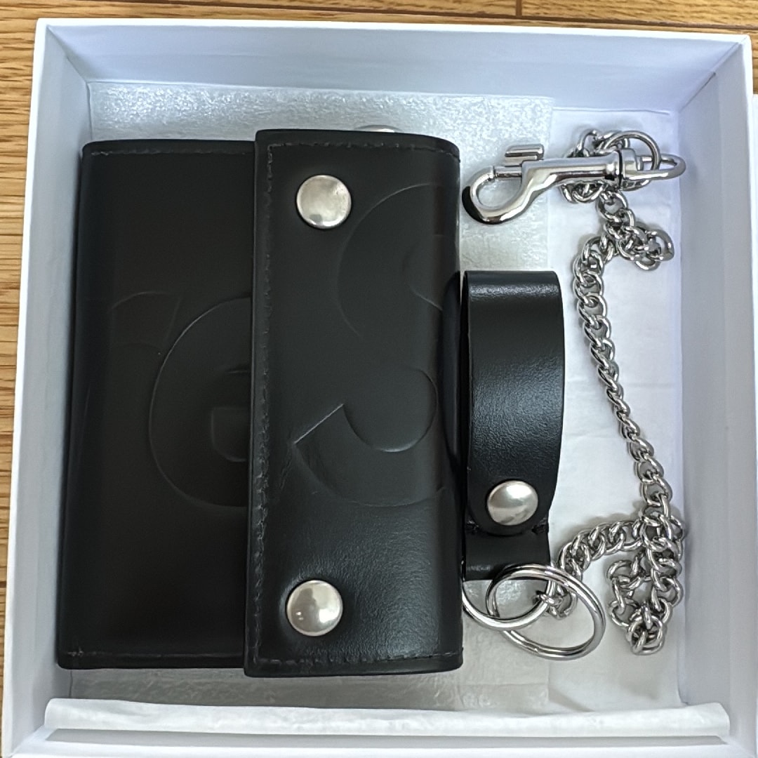 Supreme Leather Chain Wallet (25SS) "Black"