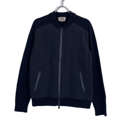 エルメス 【国内正規】ウールxカシミヤ ナイロン切替 ジップアップ ジャケット M
