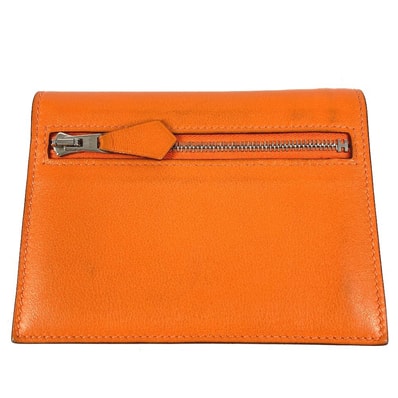 エルメス HERMES ジップザック コンパクトウォレット 2つ折り財布 スイフト L□刻 オレンジ