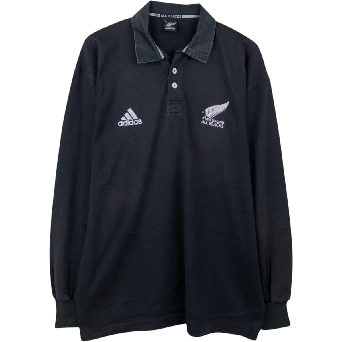 古着 アディダス adidas ALL BLACKS オールブラックス 長袖 ポロシャツ メンズXL相当/eaa668886
