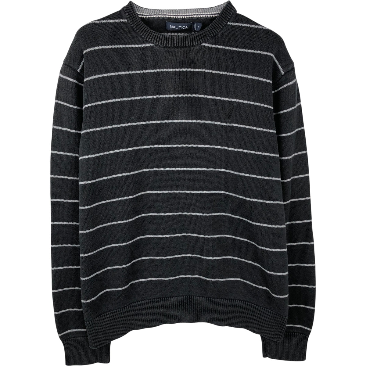 古着 ノーティカ NAUTICA ボーダー柄 コットンニットセーター メンズM相当/eaa399678