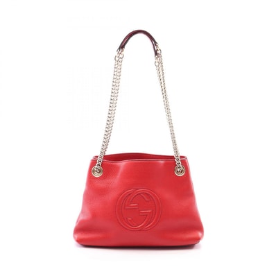 グッチ GUCCI ソーホー ショルダーバッグ バッグ レザー レディース レッド系 387043 【中古】