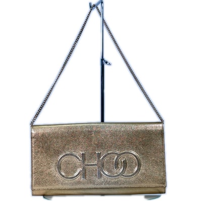 美品 JIMMY CHOO ジミーチュウ D6HGCG チェーンウォレット ポシェット クラッチバッグ ソニア Sonia スコッティ Scotty ゴールド ヴァレンヌ ファッション小物 ユニセックス