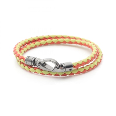 トッズ TOD'S ブレスレット アクセサリー ステンレススチール レザー レディース シルバー系 / グリーン系 / レッド系 【中古】