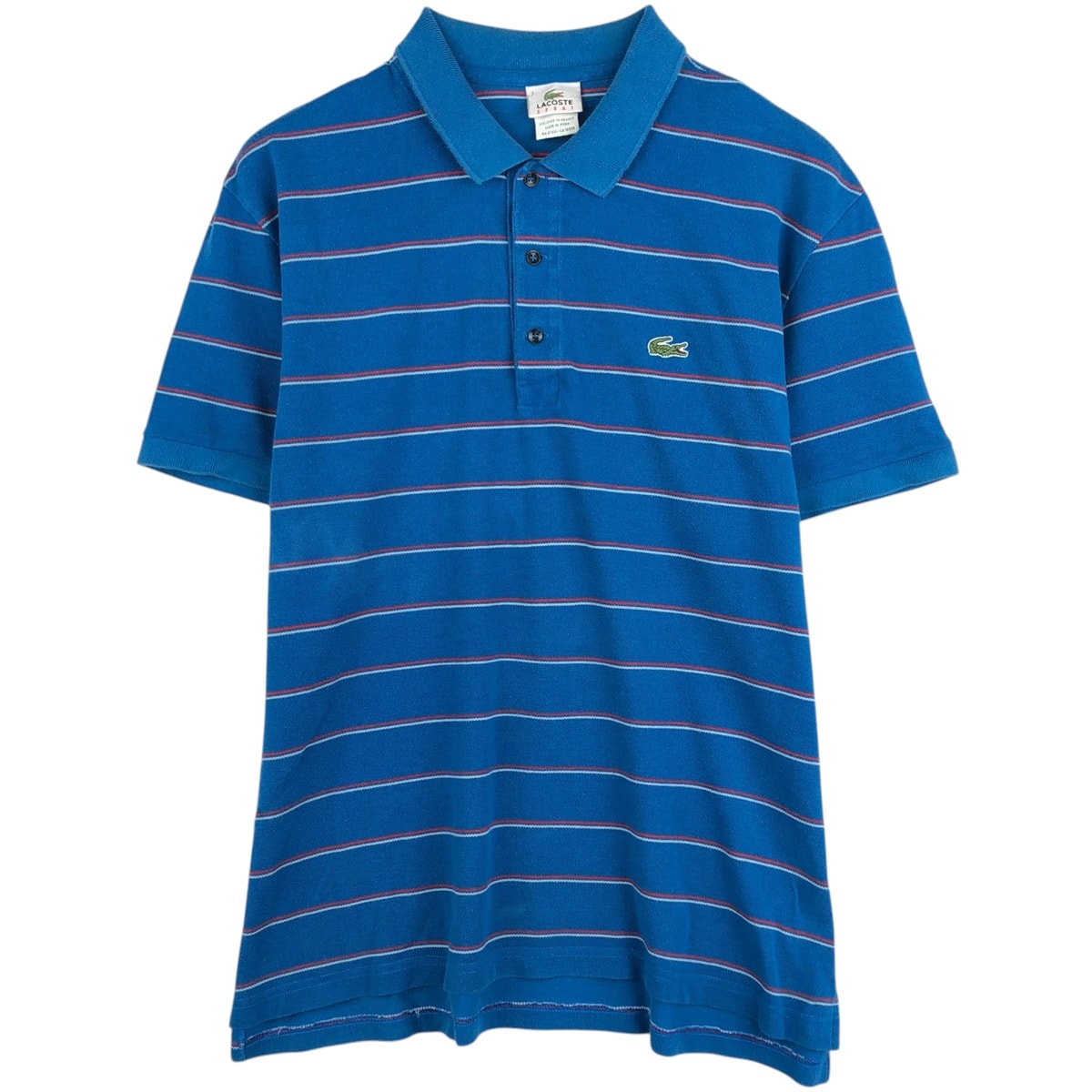 古着 ラコステ LACOSTE SPORT フランス企画 マルチボーダー 半袖 ボーダー ポロシャツ 7 メンズXXL相当/eaa622723