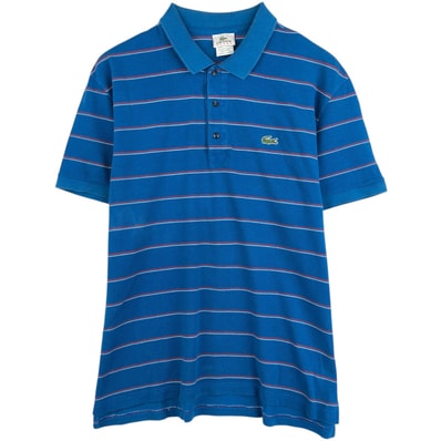 古着 ラコステ LACOSTE SPORT フランス企画 マルチボーダー 半袖 ボーダー ポロシャツ 7 メンズXXL相当/eaa622723