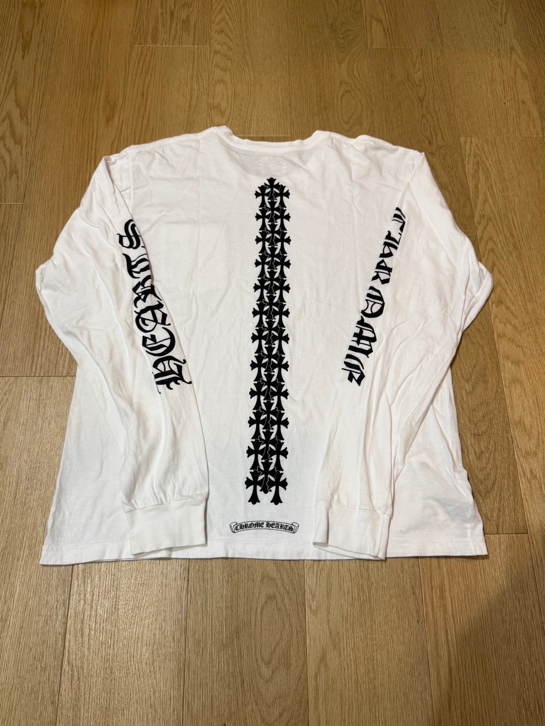 Chrome Hearts Cemetery Cross Tire Tracks L/S T-Shirt "White"