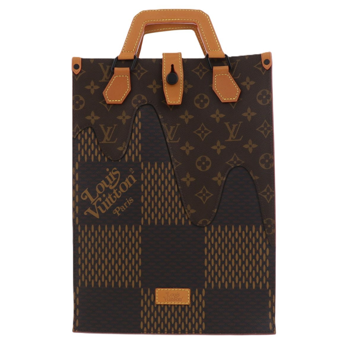 【値下げ】LOUIS VUITTON × NIGO ルイ・ヴィトン ミニ トート ダミエ ジャイアント ショルダーバッグ N40355 ダミエ エベヌ  ブラウン  レディース【中古】