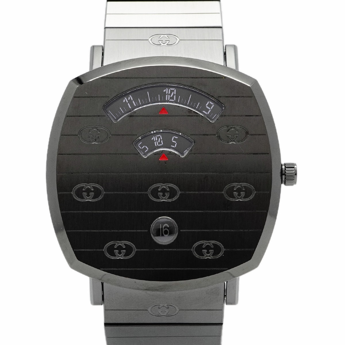 ★最終価格【6wcd0321】グッチ グリップ YA157429 黒文字盤【中古】腕時計 メンズ