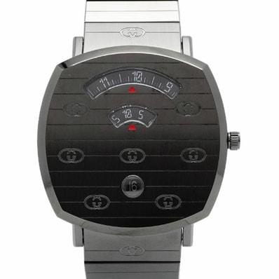 ★最終価格【6wcd0321】グッチ グリップ YA157429 黒文字盤【中古】腕時計 メンズ