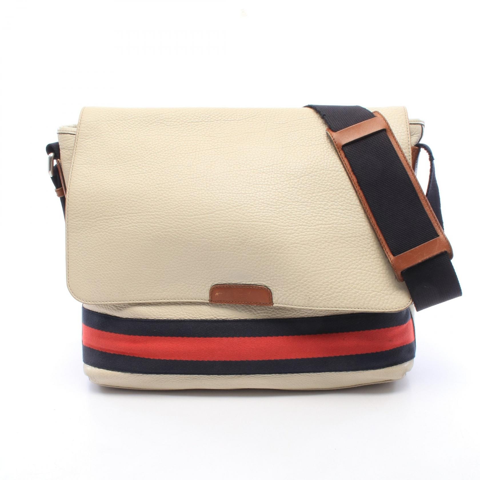 グッチ GUCCI シェリーライン ショルダーバッグ バッグ レザー メンズ アイボリー系 281421 【中古】