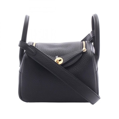 エルメス HERMES リンディ ミニ ショルダーバッグ バッグ レザー トリヨンクレマンス レディース ブラック系 【中古】