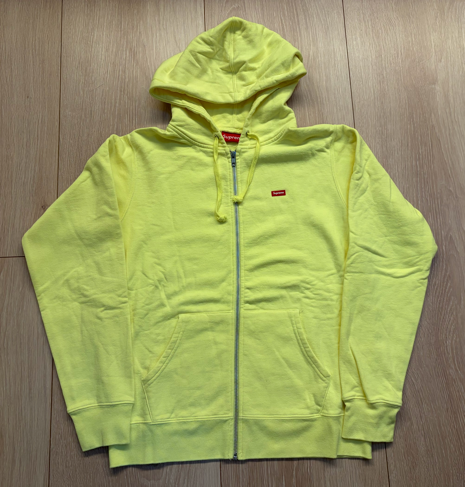 Supreme Small Box Zip Up Sweatshirt "Bright Yellow"