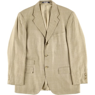 古着 ラルフローレン Ralph Lauren POLO by Ralph Lauren チェック柄 シルクテーラードジャケット イタリア製 メンズL相当/eaa589227