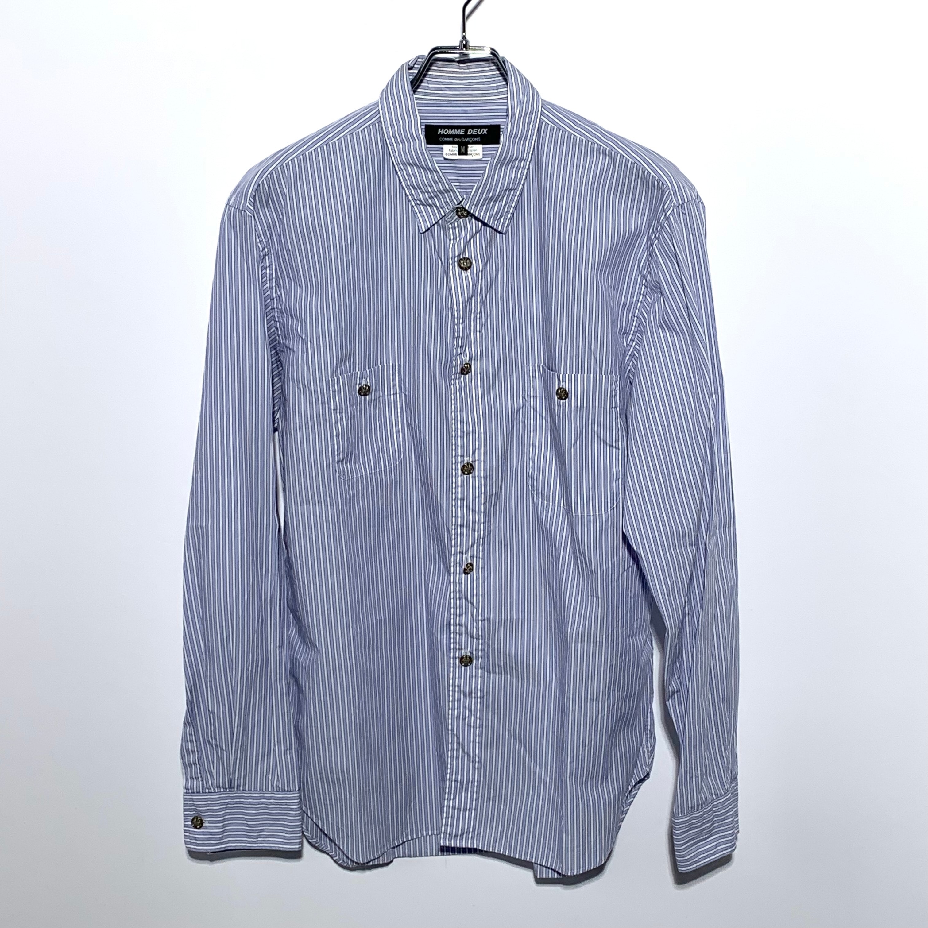 COMME des GARÇONS HOMME DEUX Metal Button Shirt "Blue"